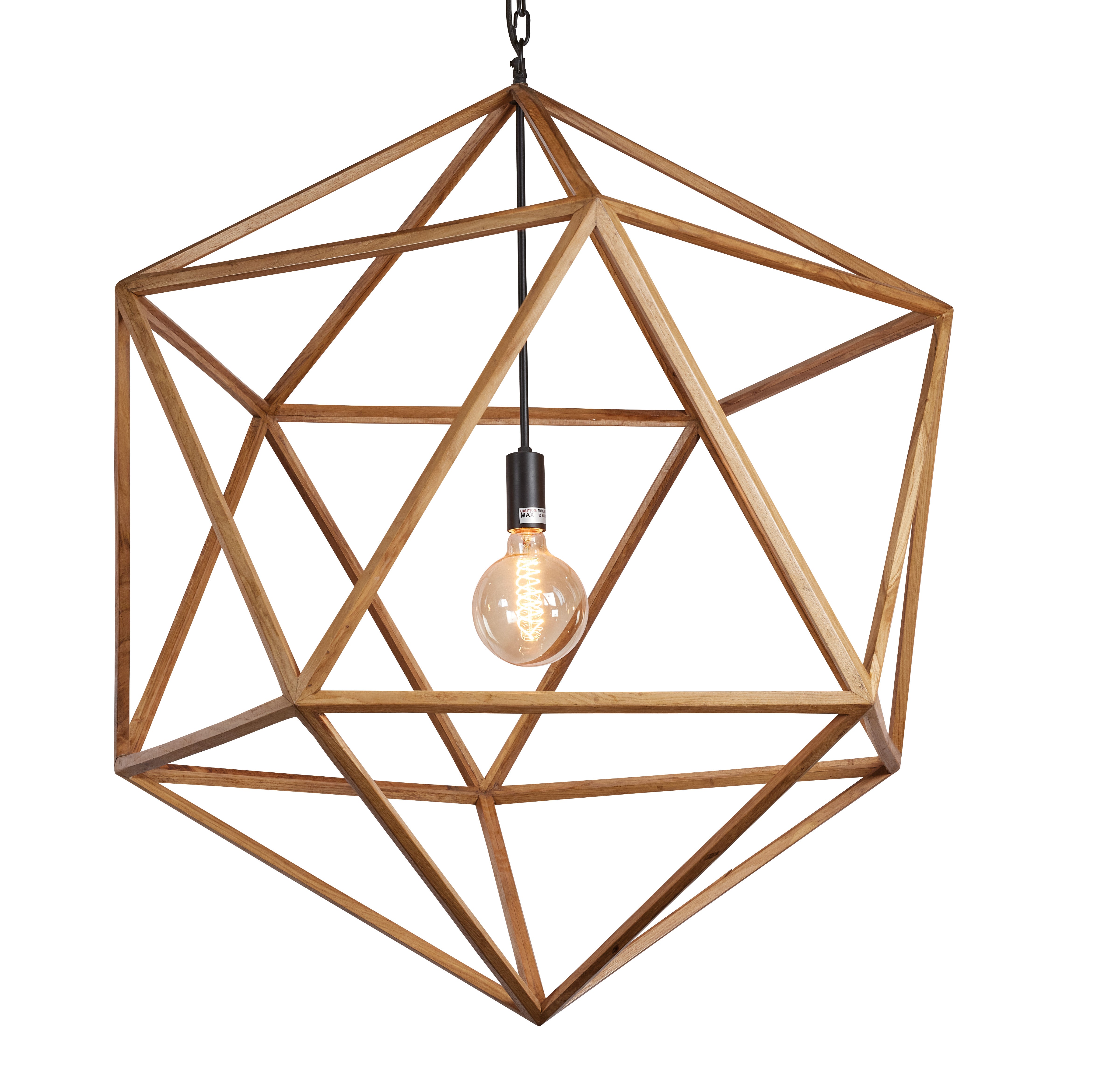 Wooden Polyhedron Chandelier - Large