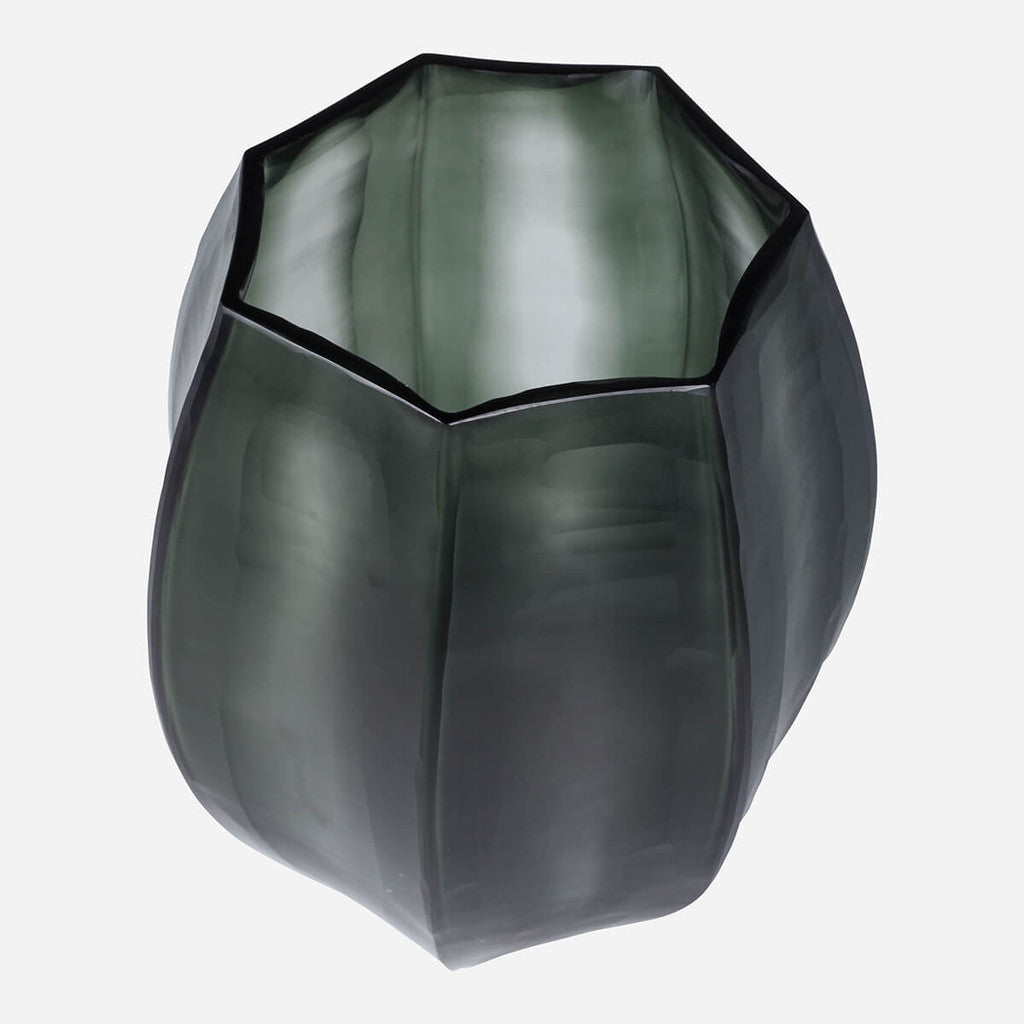 Loire Light Green Steel Glass Vase - Small