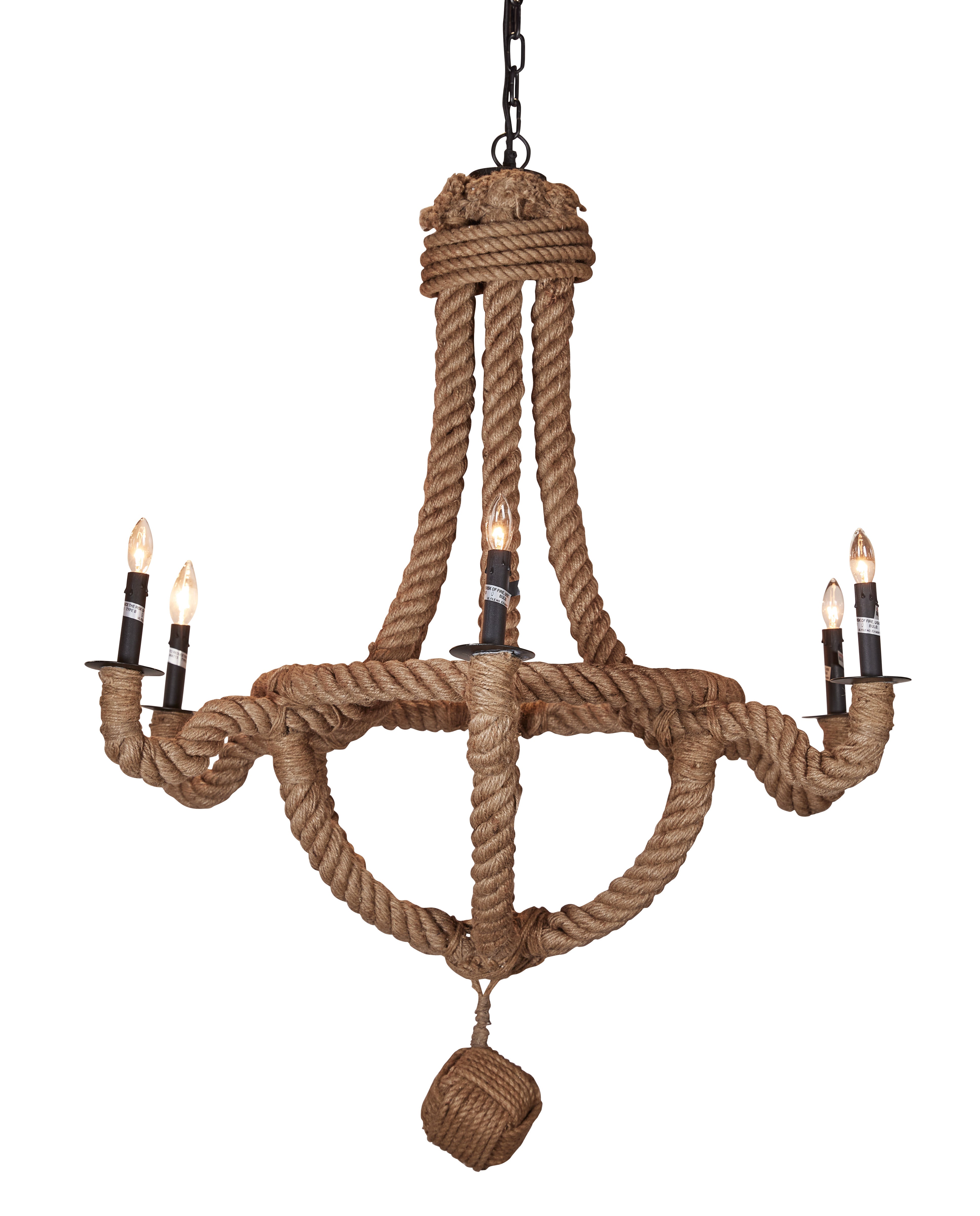 Rope Chandelier w/Six Arms