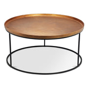 Elements - Sana Coffee Table - Antique Brass Top - Black Frame