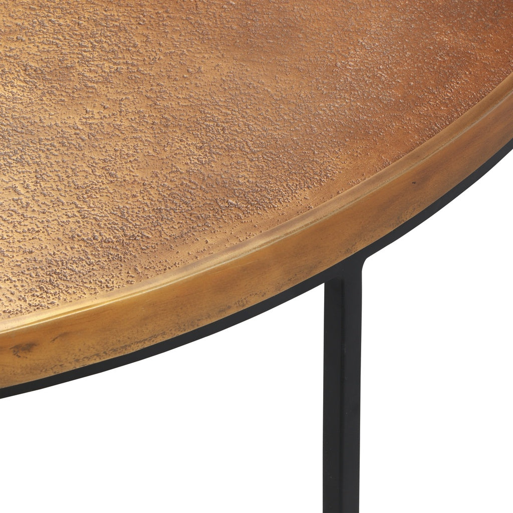 Elements - Sana Coffee Table - Antique Brass Top - Black Frame