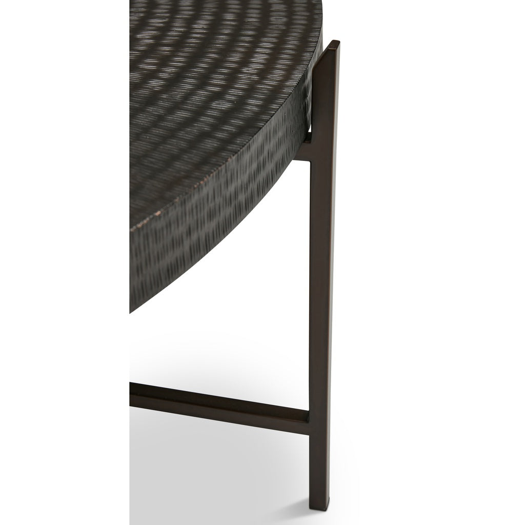 IE Series - Sanskrit Coffee Table - Antique Copper Top - Bronze Frame