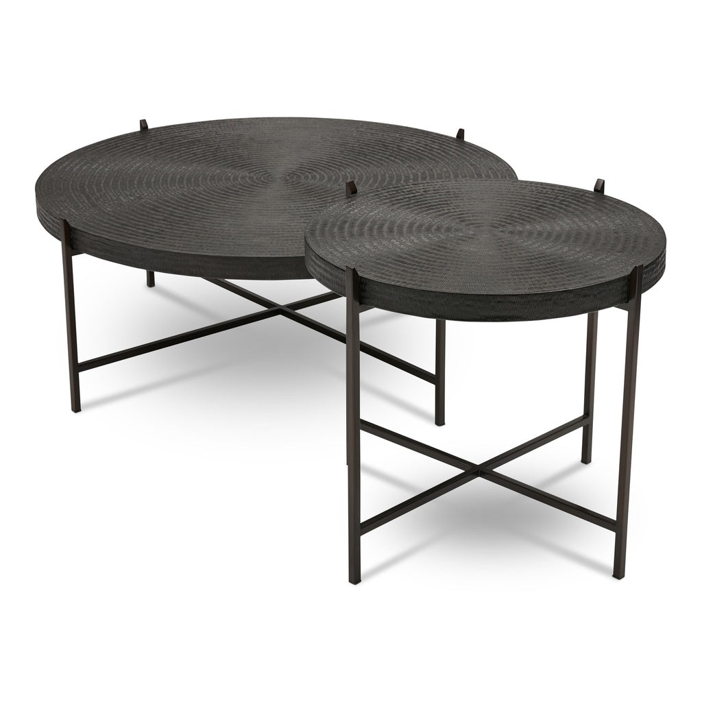 IE Series - Sanskrit Coffee Table - Antique Copper Top - Bronze Frame