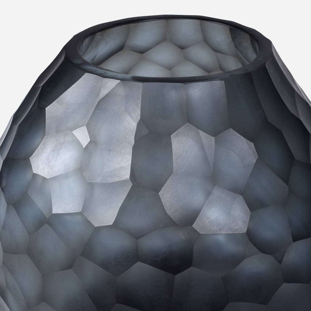 Somme Round Indigo Glass Vase