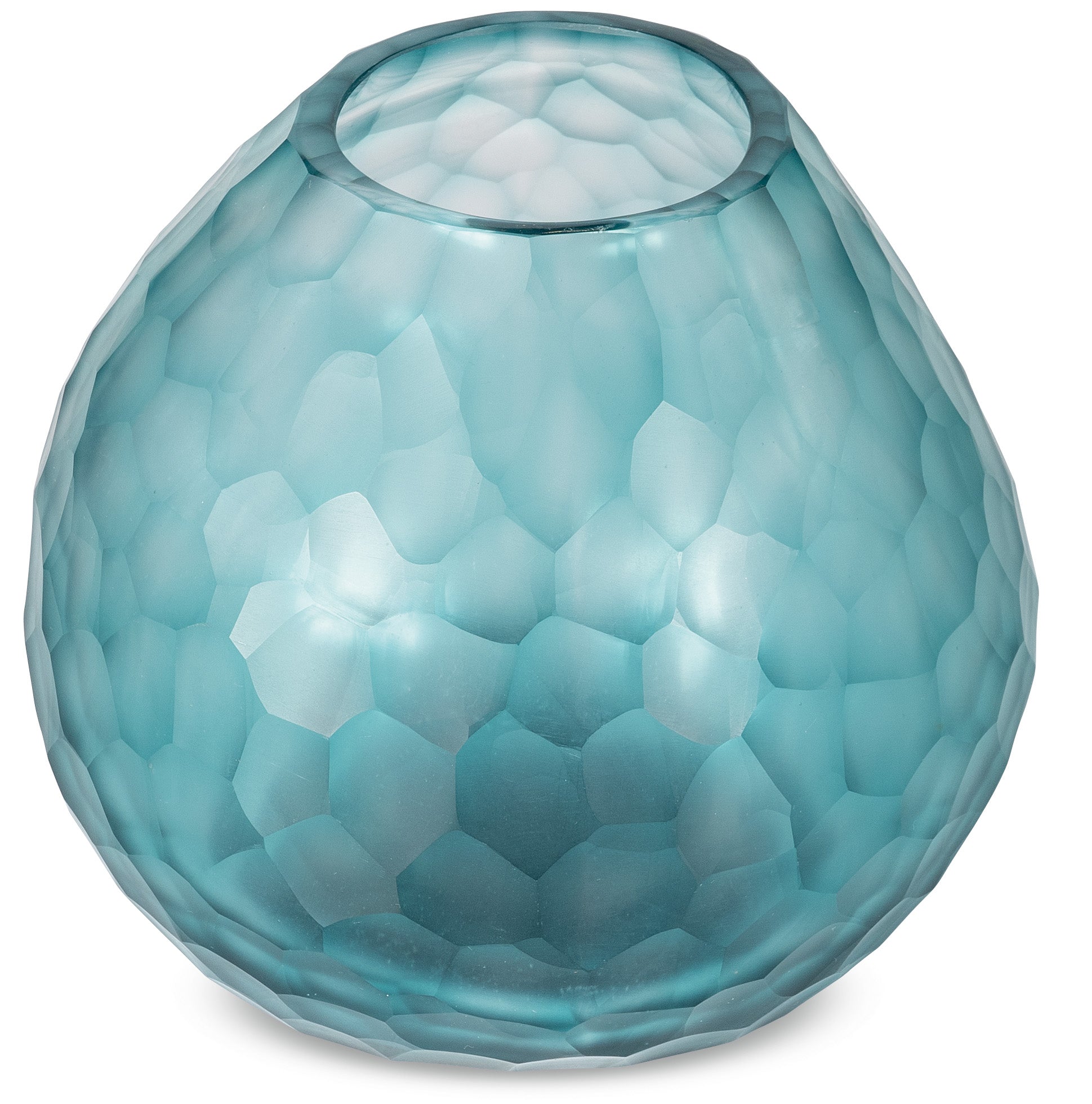 Somme Round Petrol Glass Vase