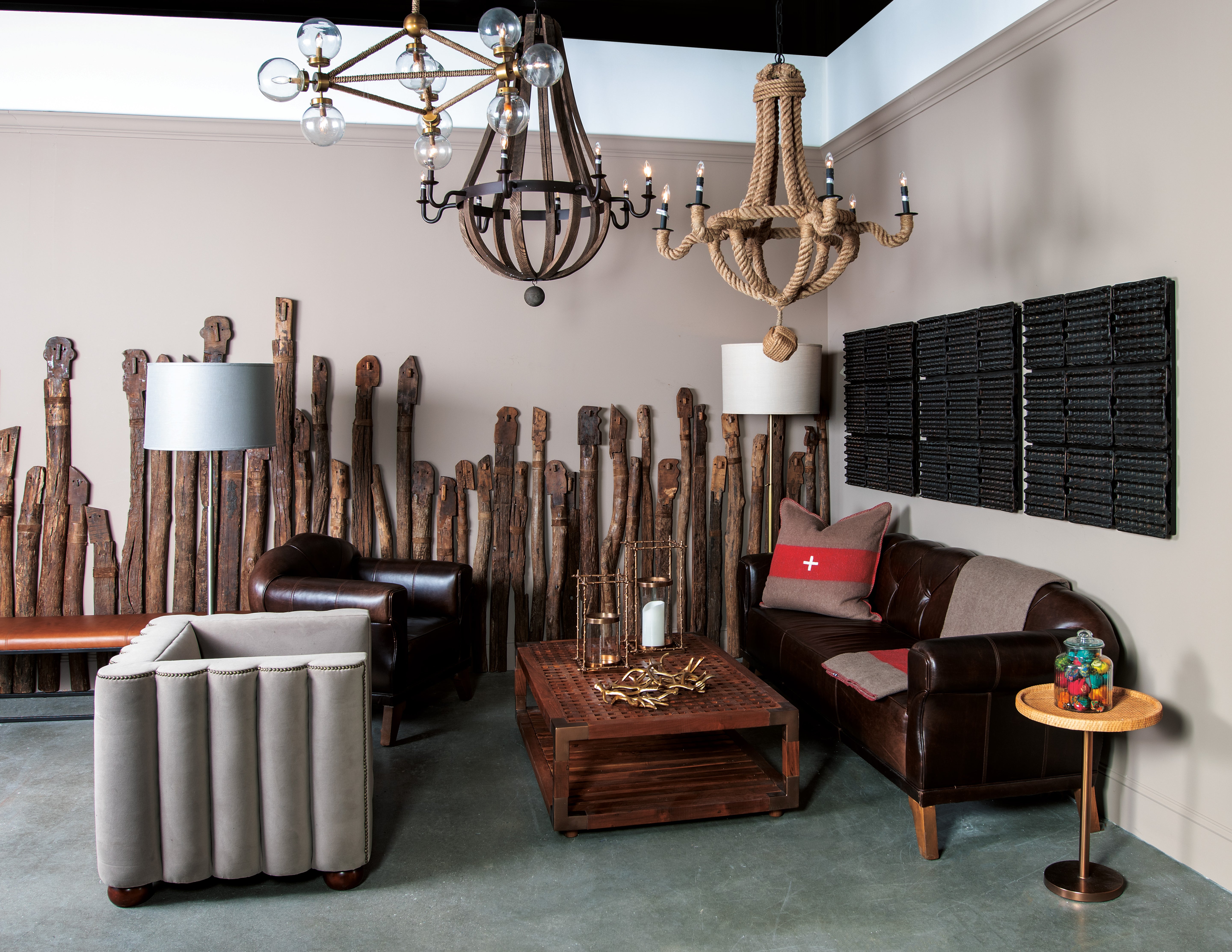 Wine Barrel Chandelier w/ Eight Arms