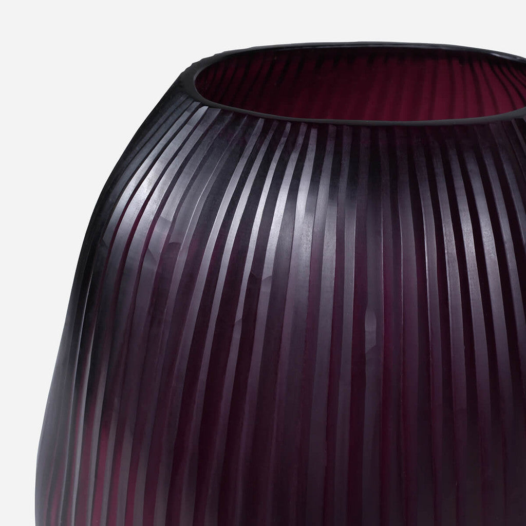 Seine Amethyst Sculptural Glass Vase - Large