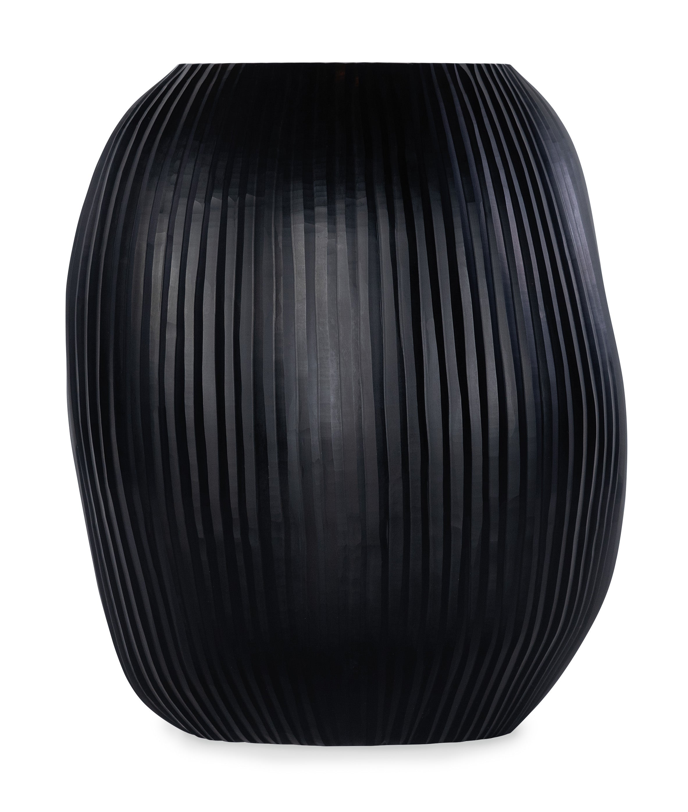 Seine Black Sculptural Glass Vase - Large