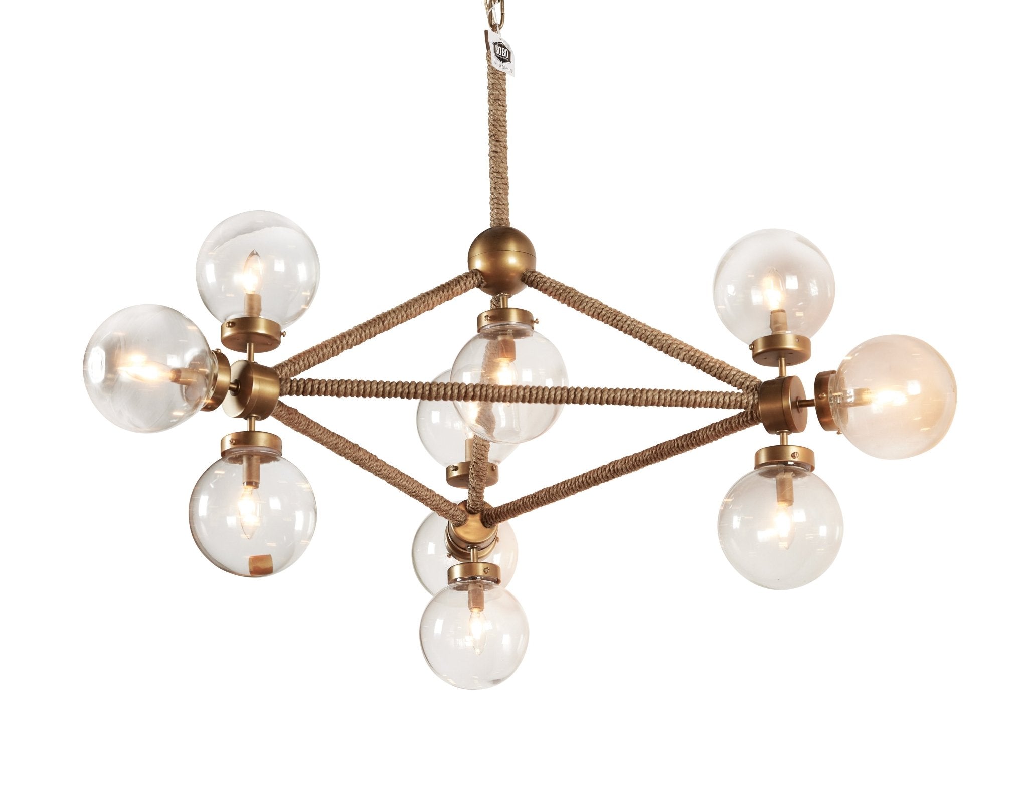 Rope Triangular 10 - Light Globe Chandelier - Central Designs