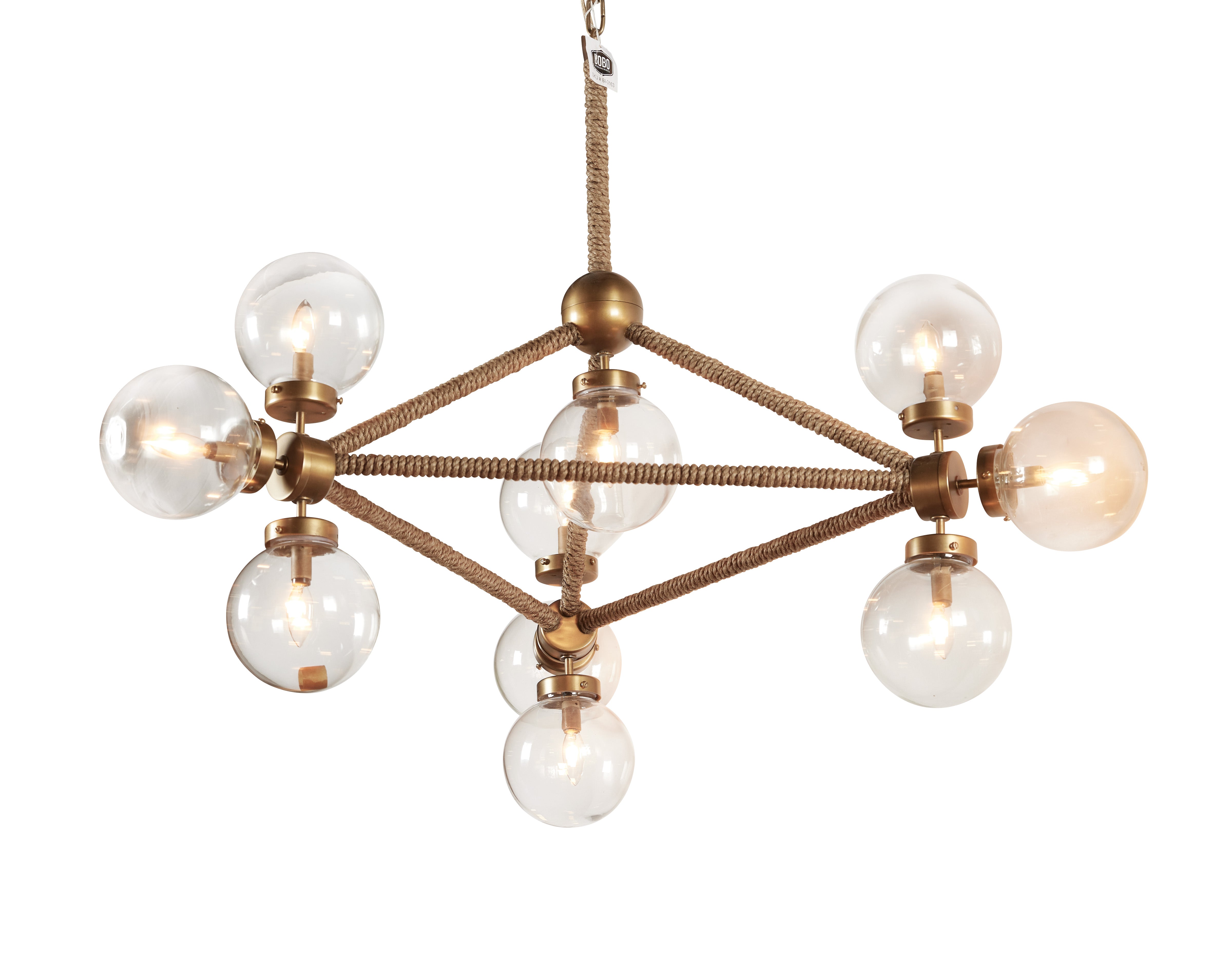 Rope Triangular 10-Light Globe Chandelier
