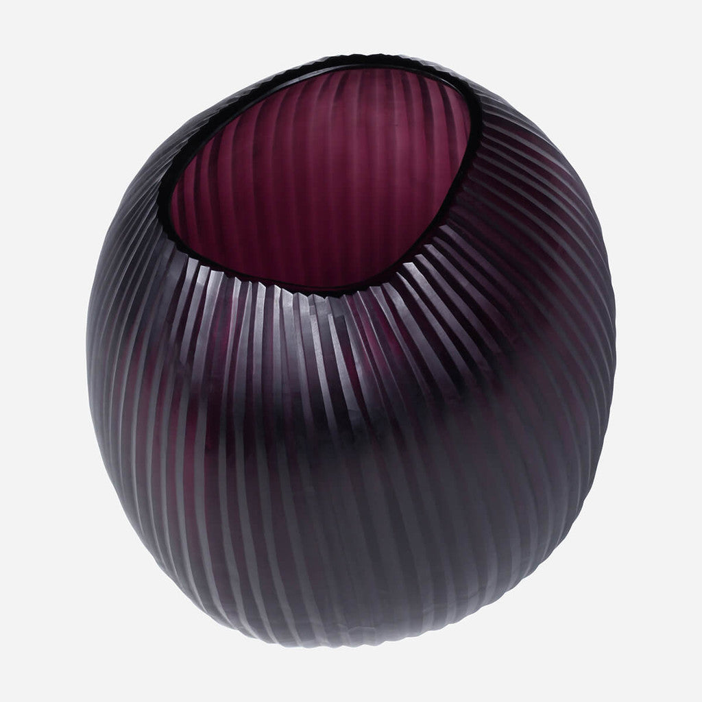Seine Amethyst Sculptural Glass Vase - Medium