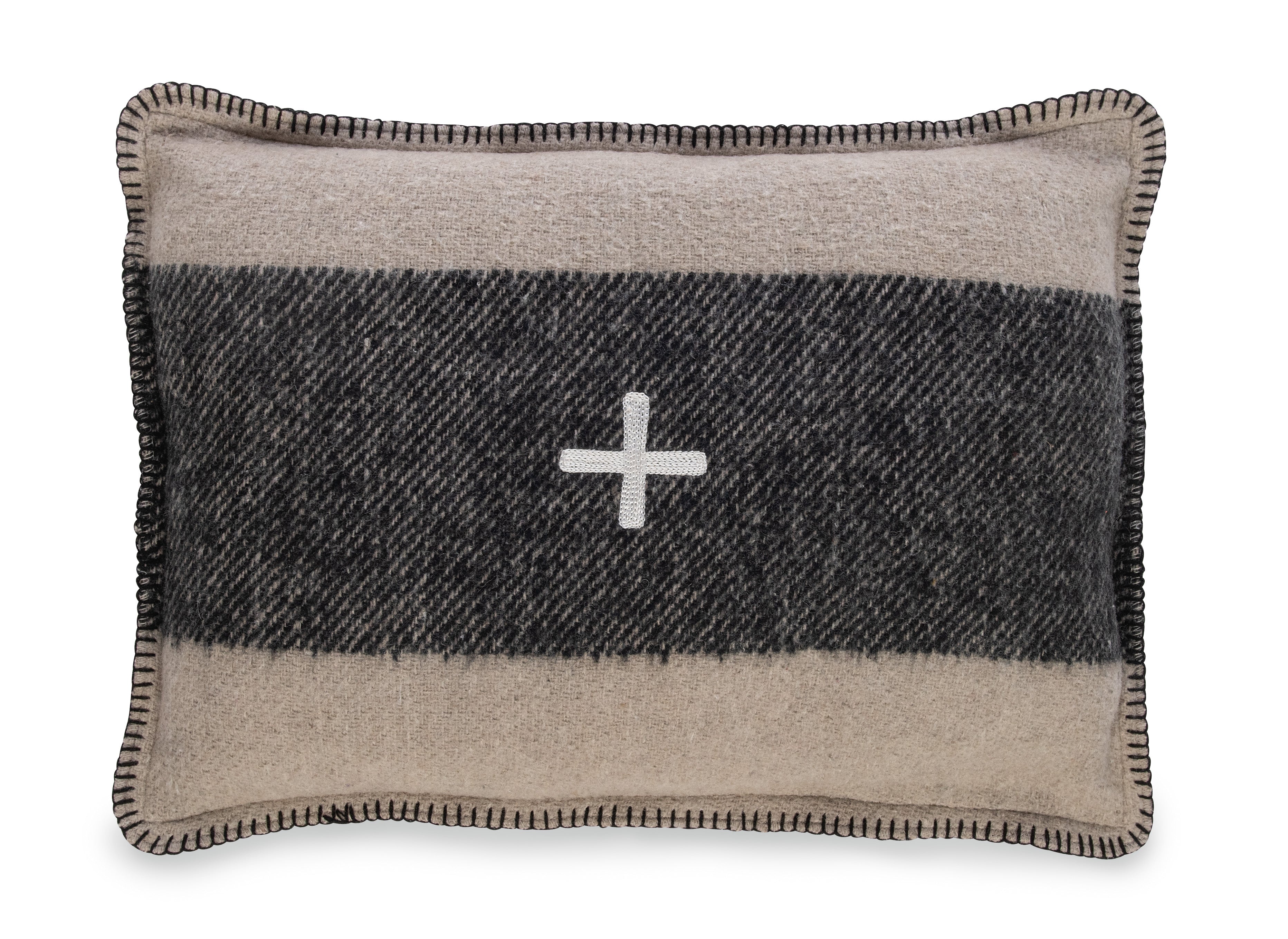 Swiss Army Pillow Cover 14x20 Cream/Black