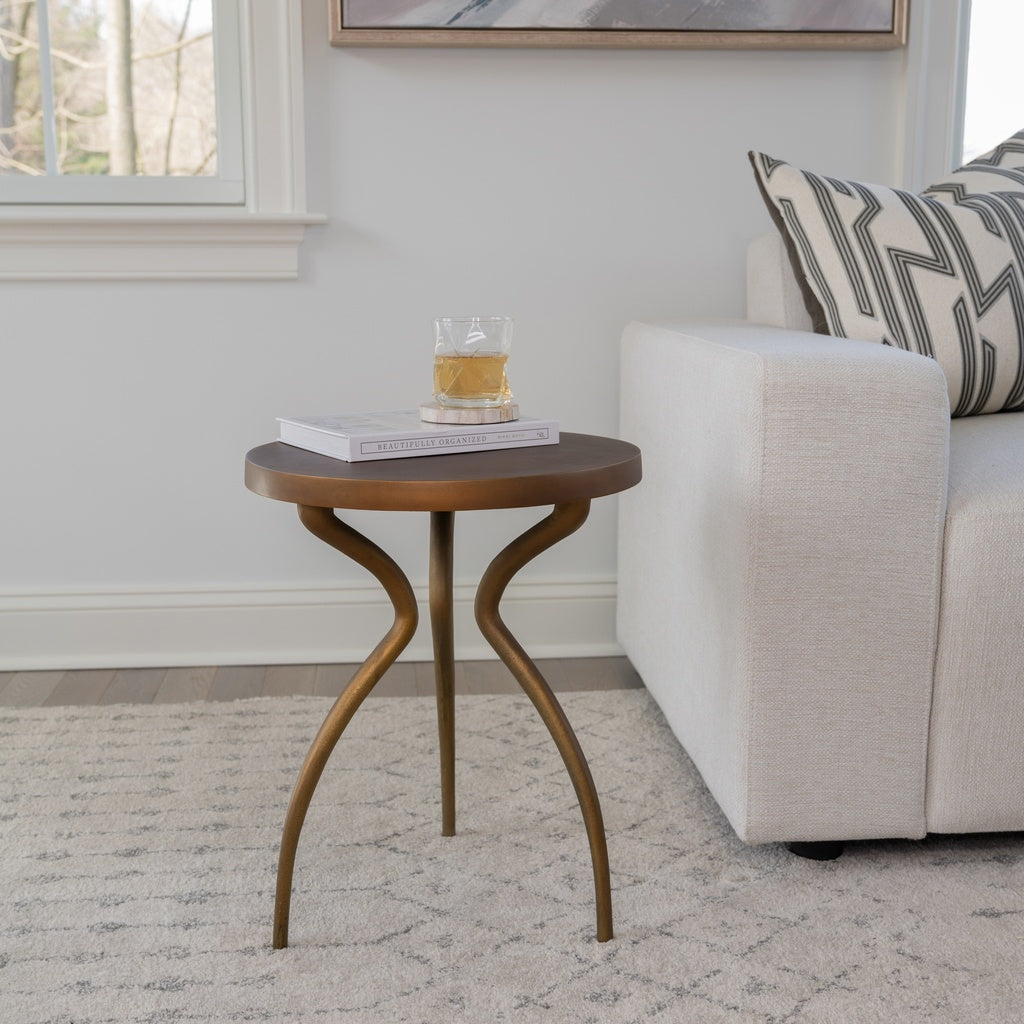 Elements - Sarp - End Table - Antique Brass