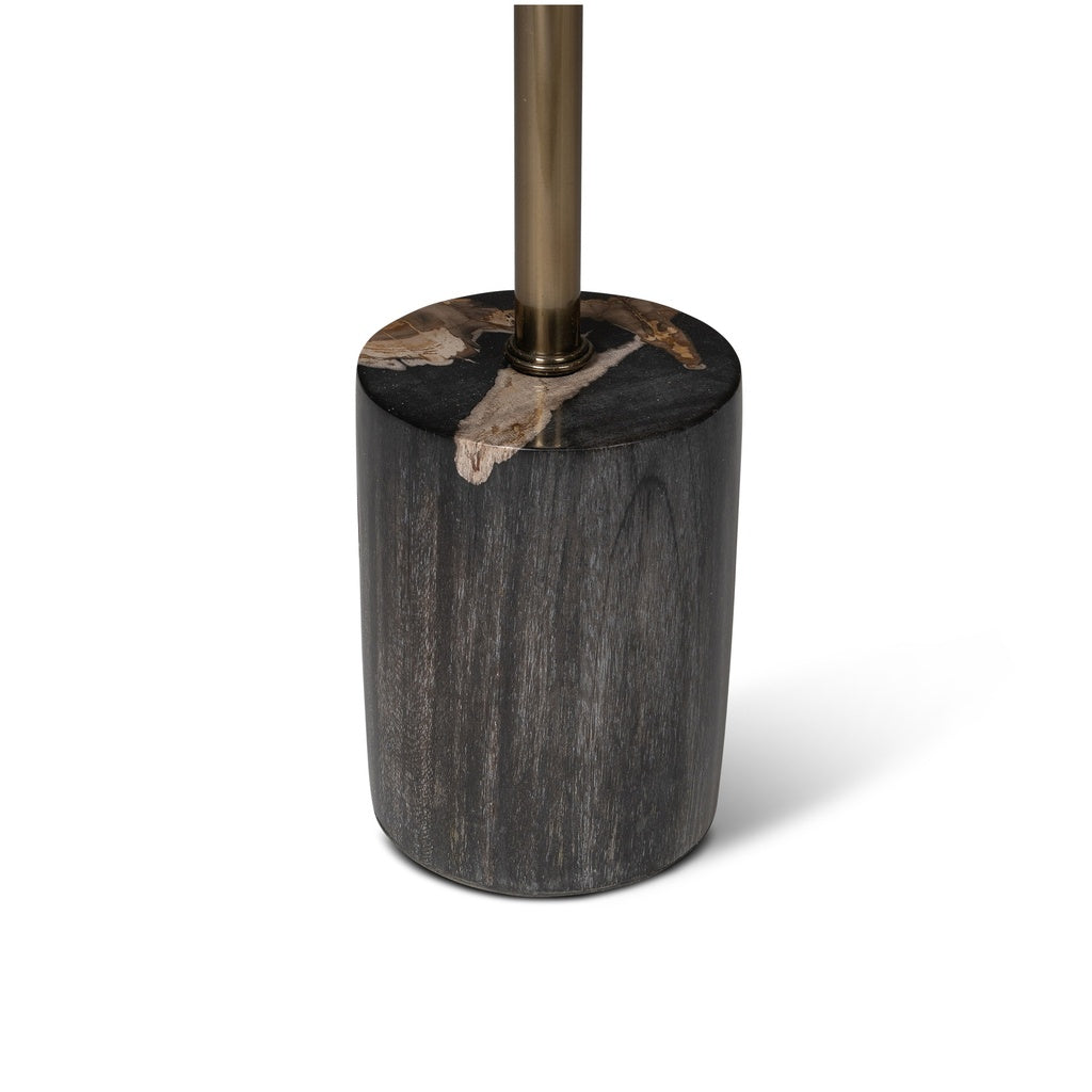 Relique - Tabitha Drink Table - Brass  Frame - Natural Dark  Top
