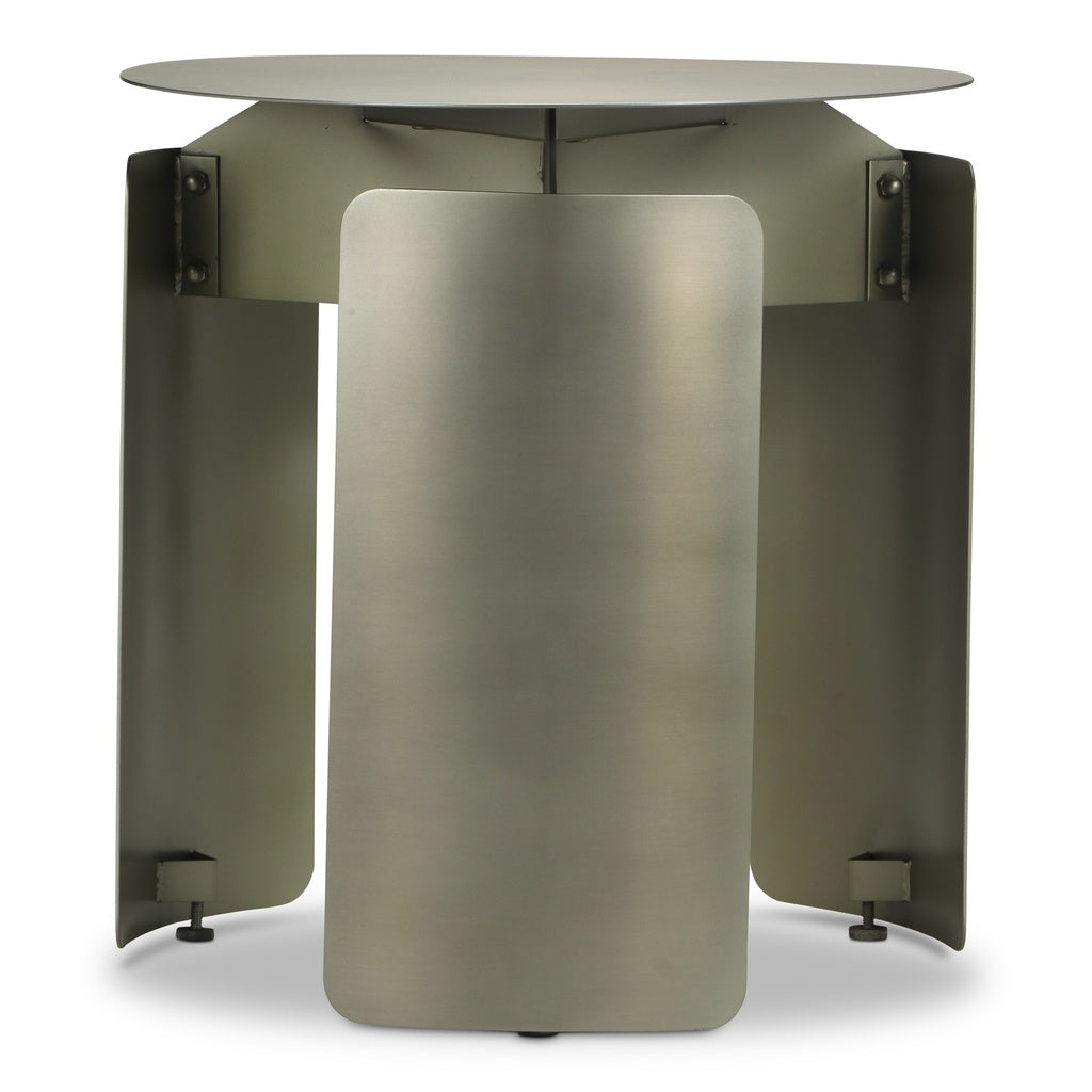 Senshi - Industrial End Table - Industrial Nickel