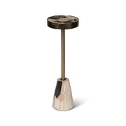 Relique - Jael Drink Table - Brass  Frame - Natural Dark  Top