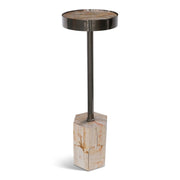 Relique - Dinah Drink Table - Nickel Frame - Natural Light Top