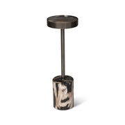 Relique - Tabitha Drink Table - Nickel Frame - Natural Dark  Top