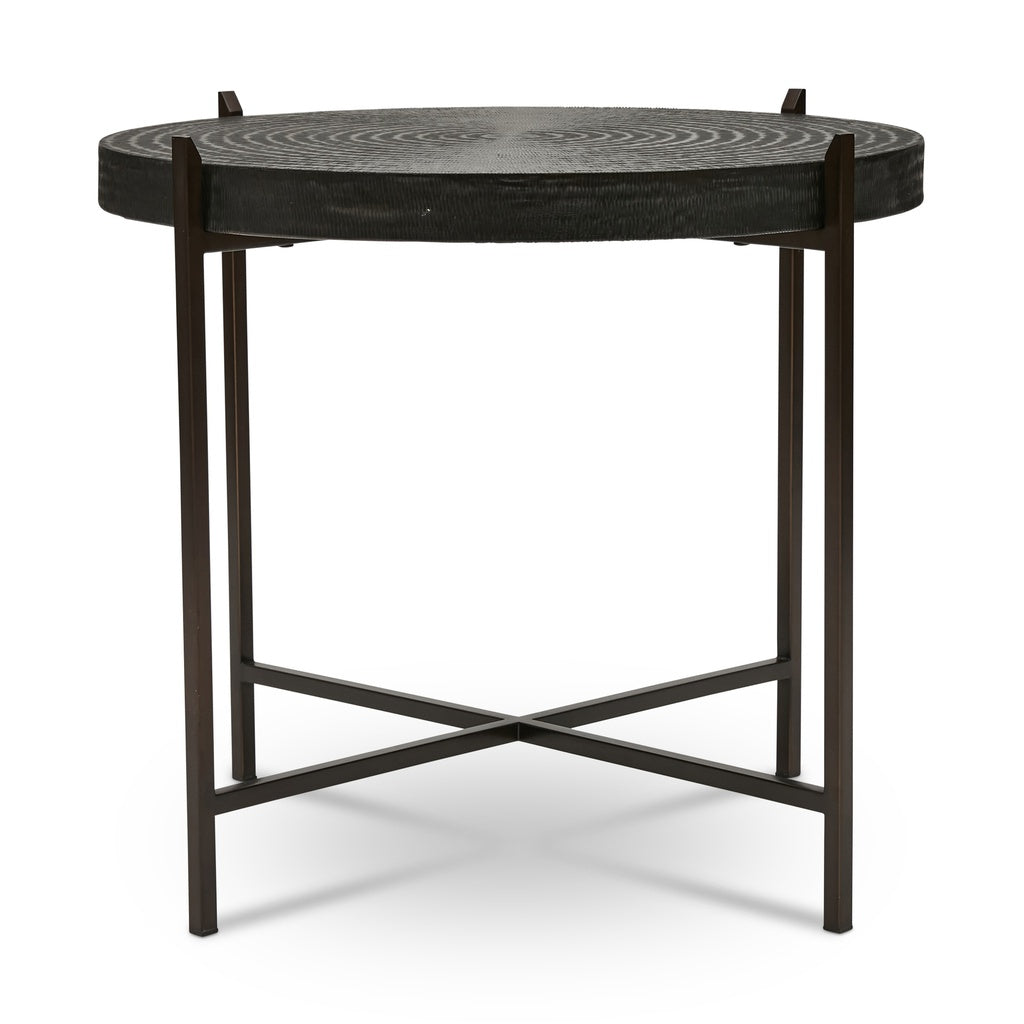 IE Series - Sanskrit End Table - Antique Copper - Bronze Frame