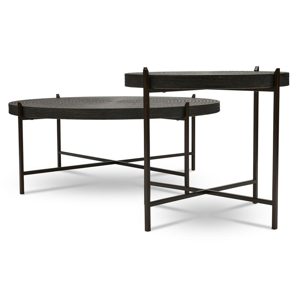 IE Series - Sanskrit End Table - Antique Copper - Bronze Frame