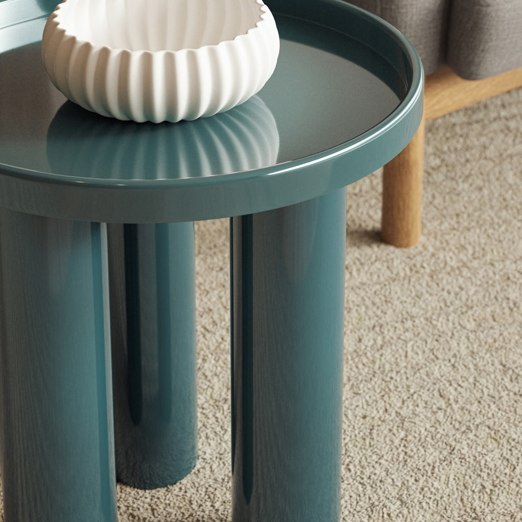 Eclat - Sofia Enamel End Table - Aegean Teal