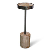 Relique - Tabitha Drink Table - Nickel Frame - Natural Light Top