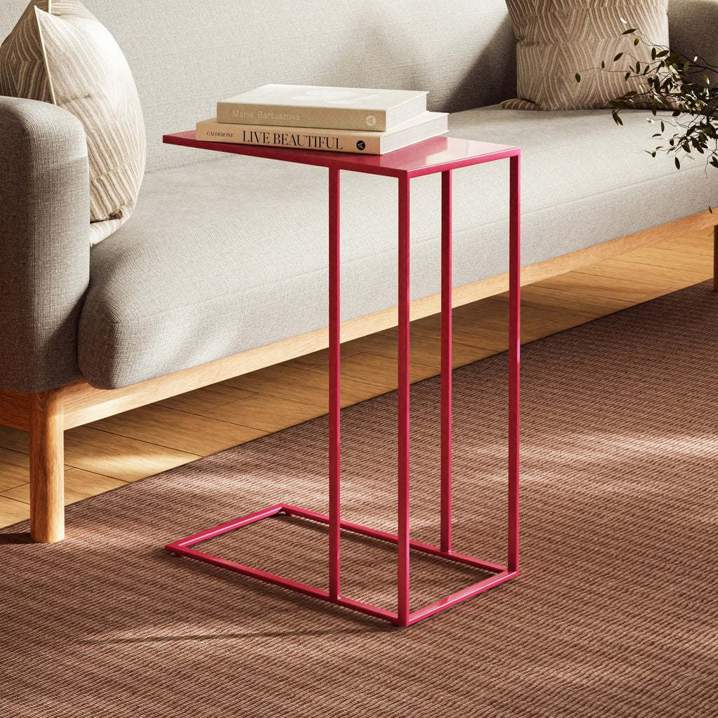 Elements - Tanu - C-Table Enamel Top End Table - Plum