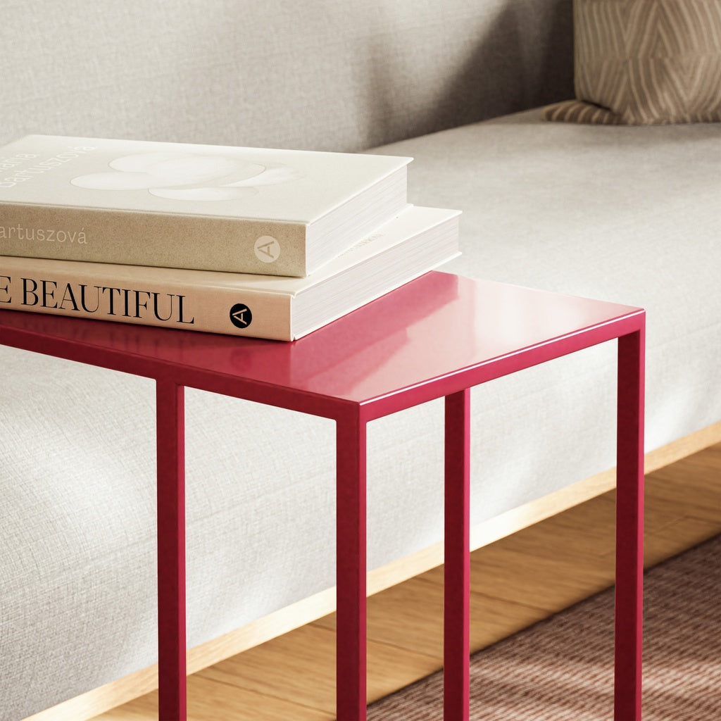 Elements - Tanu - C-Table Enamel Top End Table - Plum