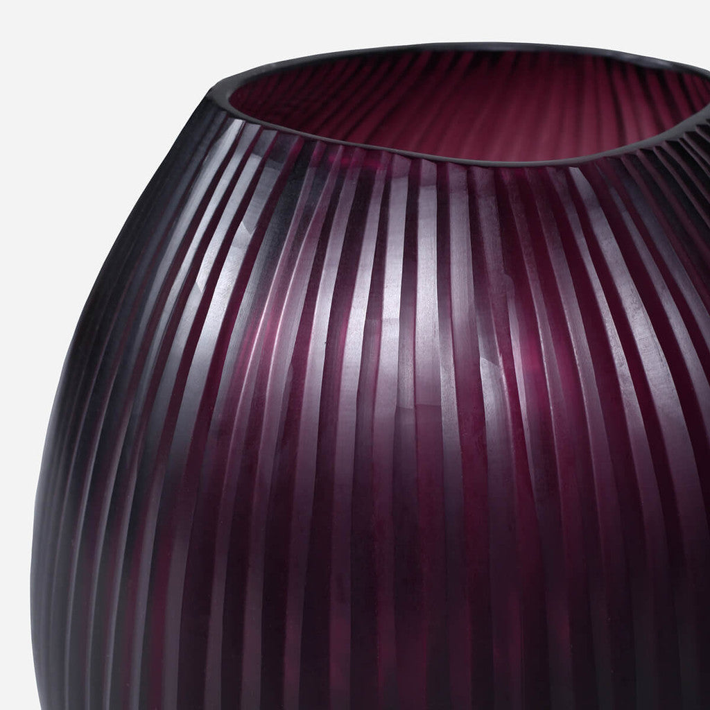 Seine Amethyst Sculptural Glass Vase - Medium