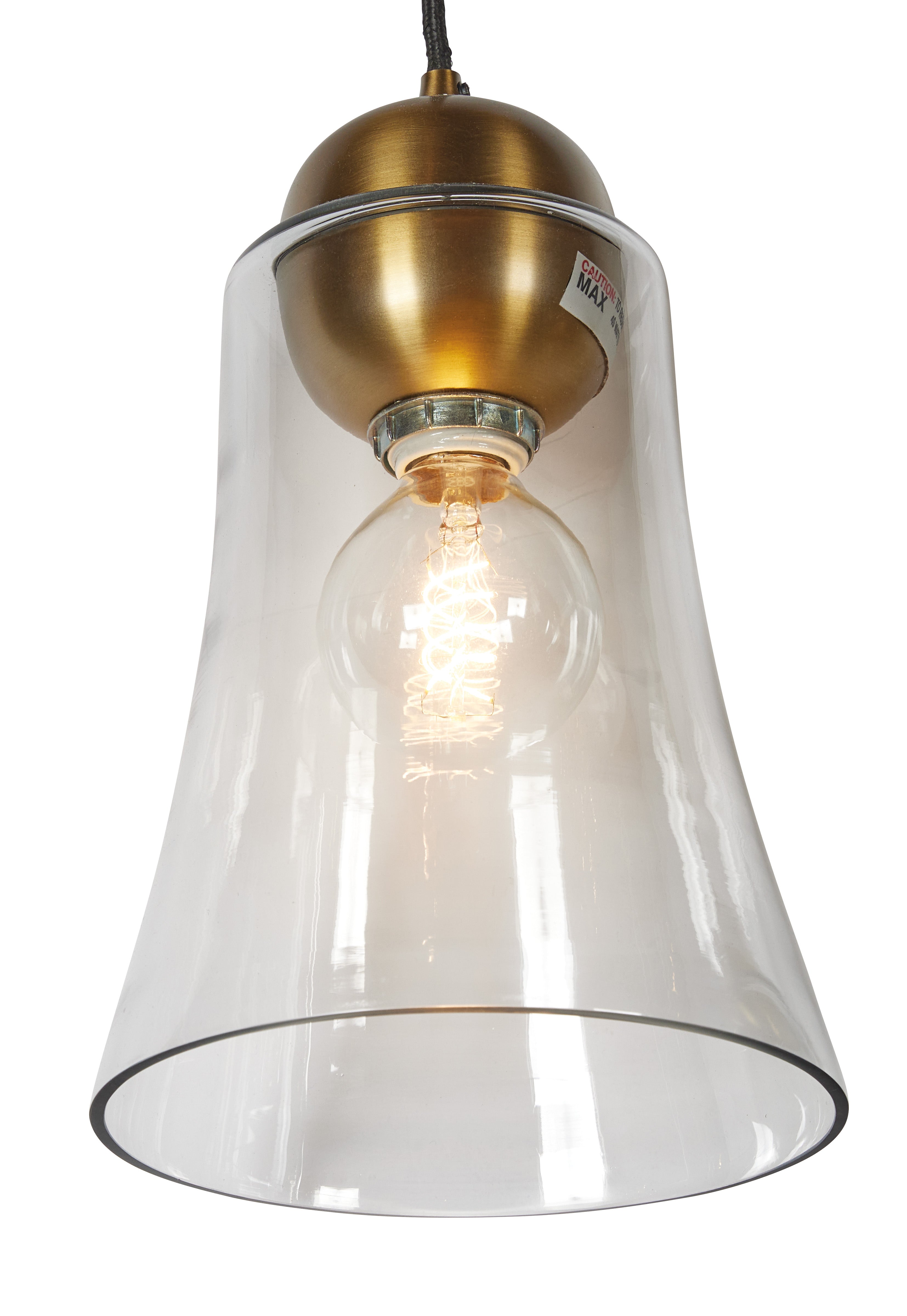 Glass Belle Pendant w/ Brass Hardware