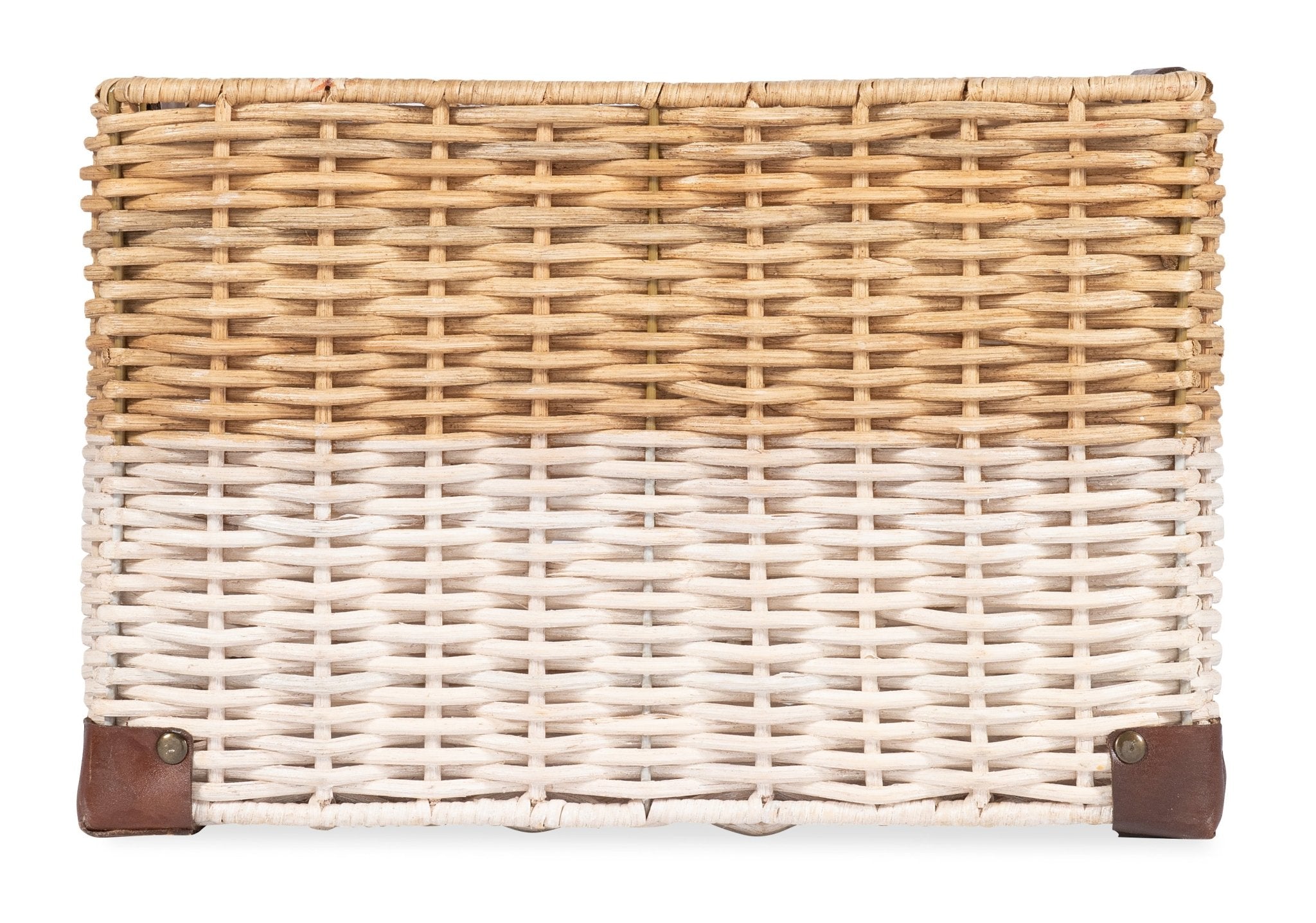 Western Style White Record Wicker Basket - Central Designs
