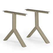 Brooks - Y Dining Table Base - Set of 2 - Pewter - Central Designs