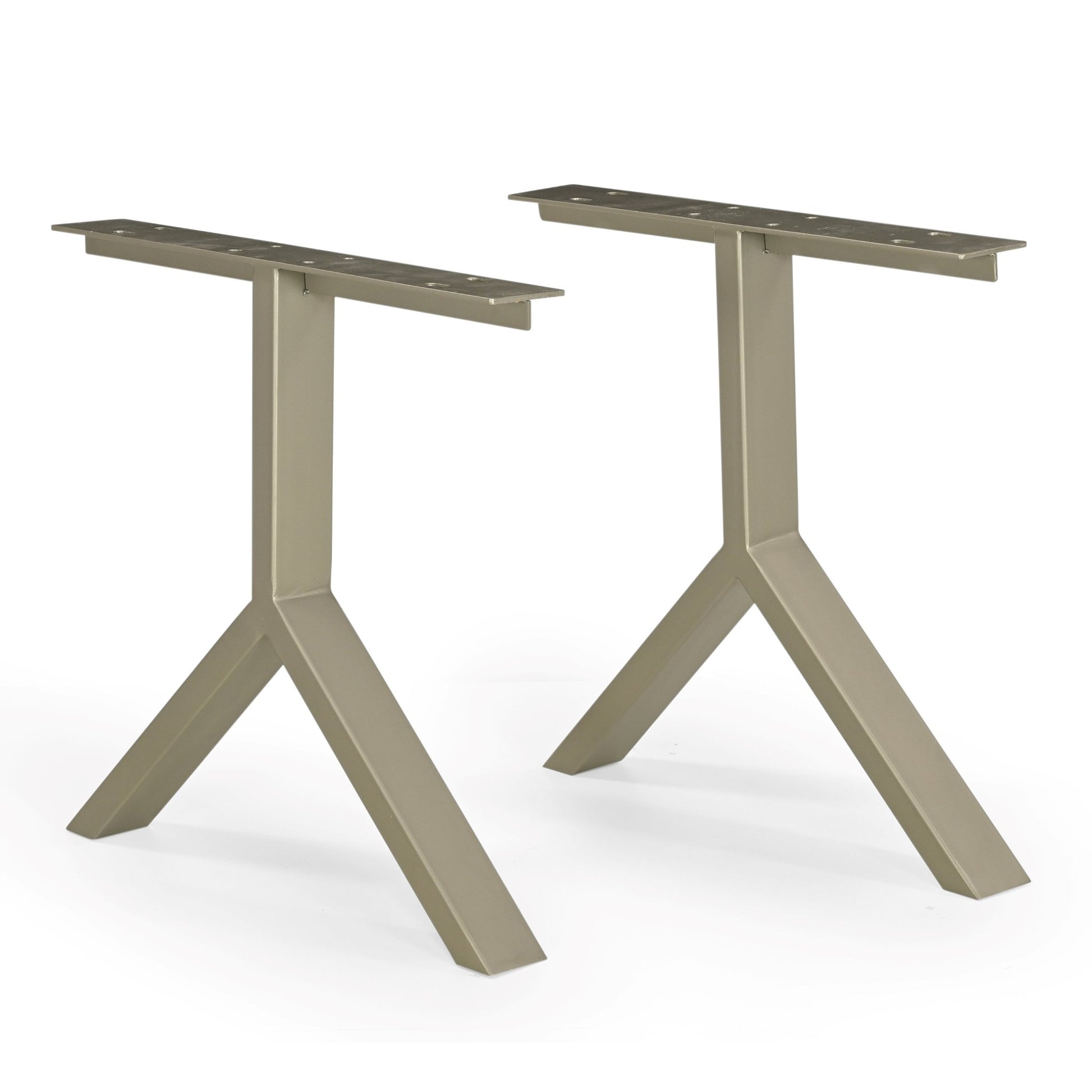 Brooks - Y Dining Table Base - Set of 2 - Pewter - Central Designs
