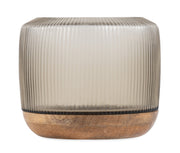 Adour Large Ribbed Lantern - Clear Smoke