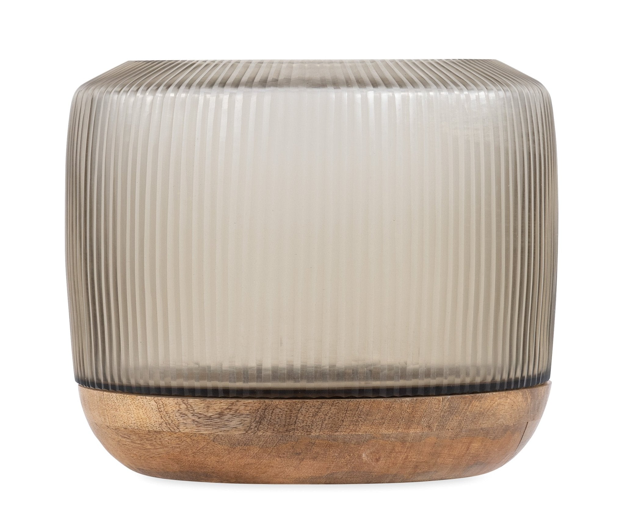 Adour Large Ribbed Lantern - Clear Smoke - Central Designs