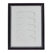 Rounded White Paper Mache Wall Art in Glass Wooden Frame