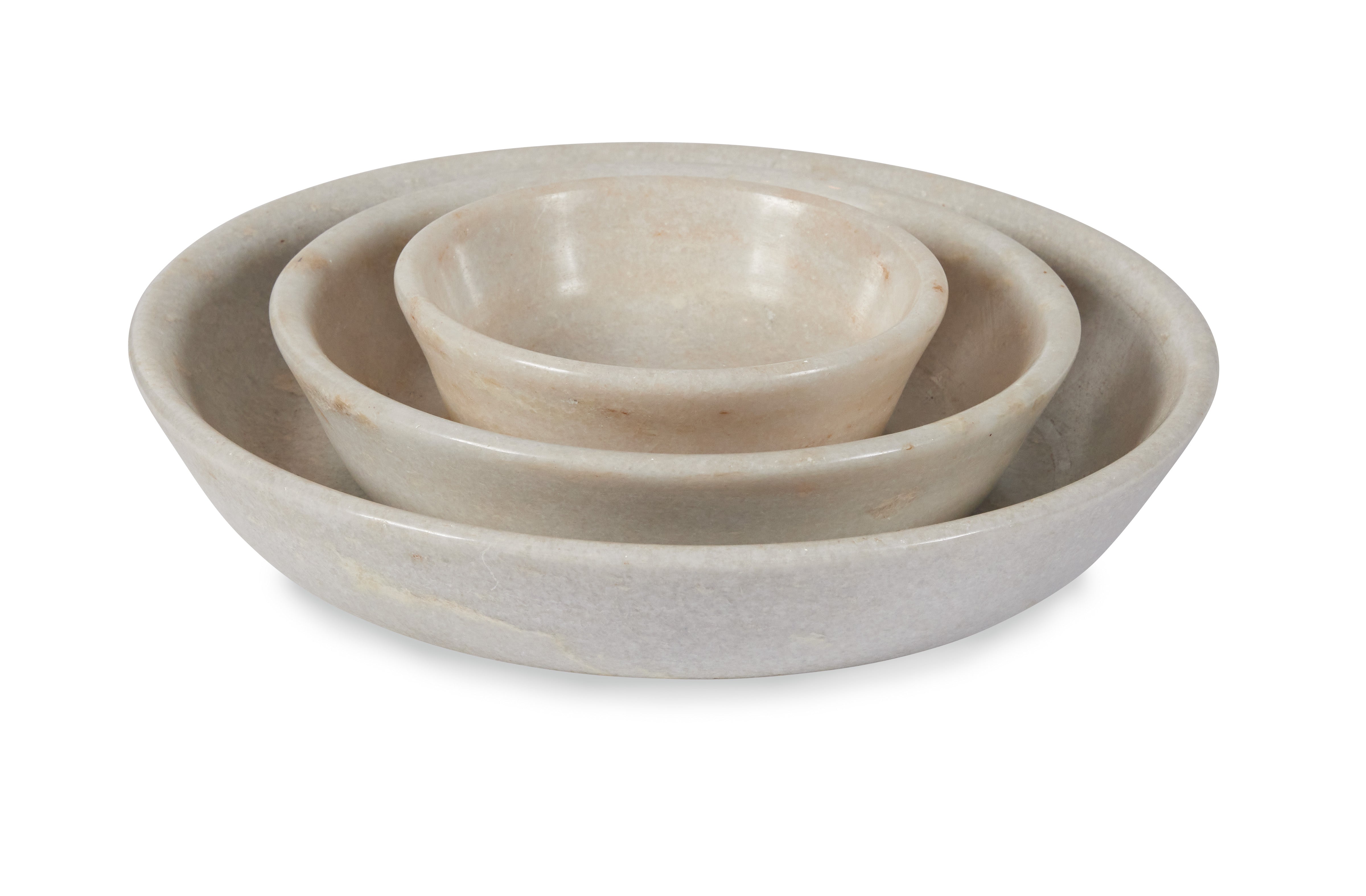 Nesting Fluted Marble Bowls