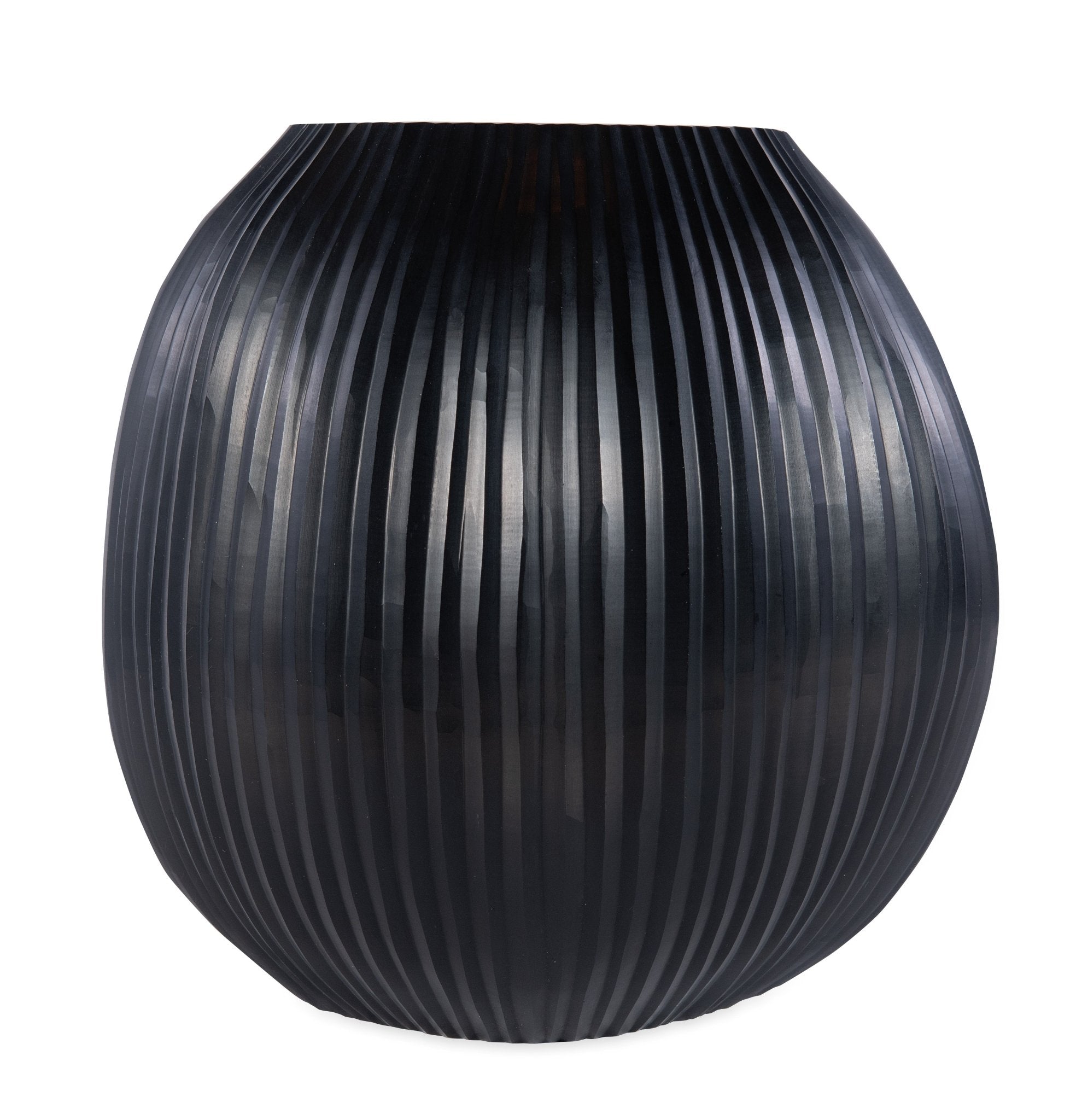 Seine Black Sculptural Glass Vase - Medium - Central Designs