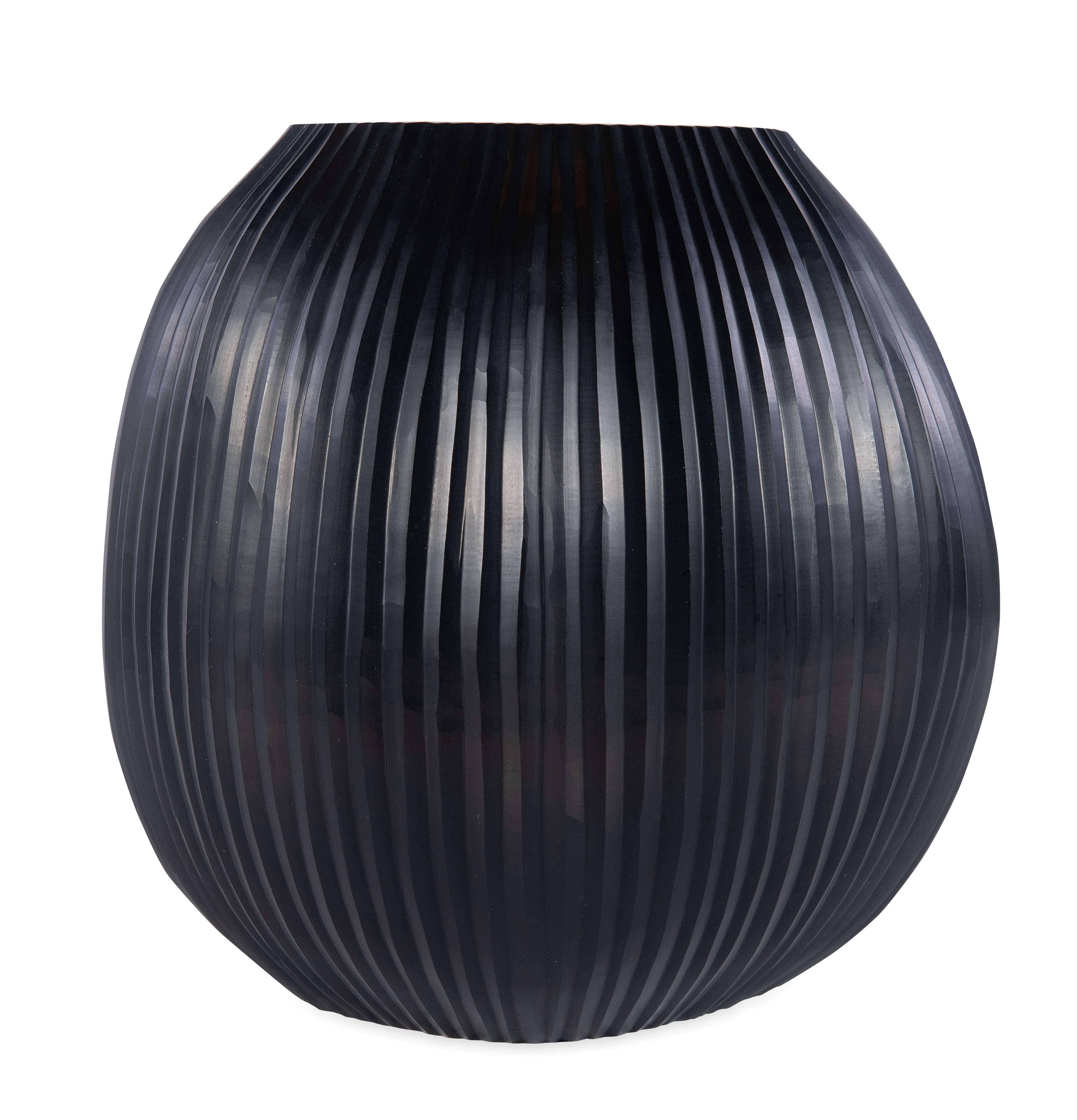 Seine Black Sculptural Glass Vase - Medium