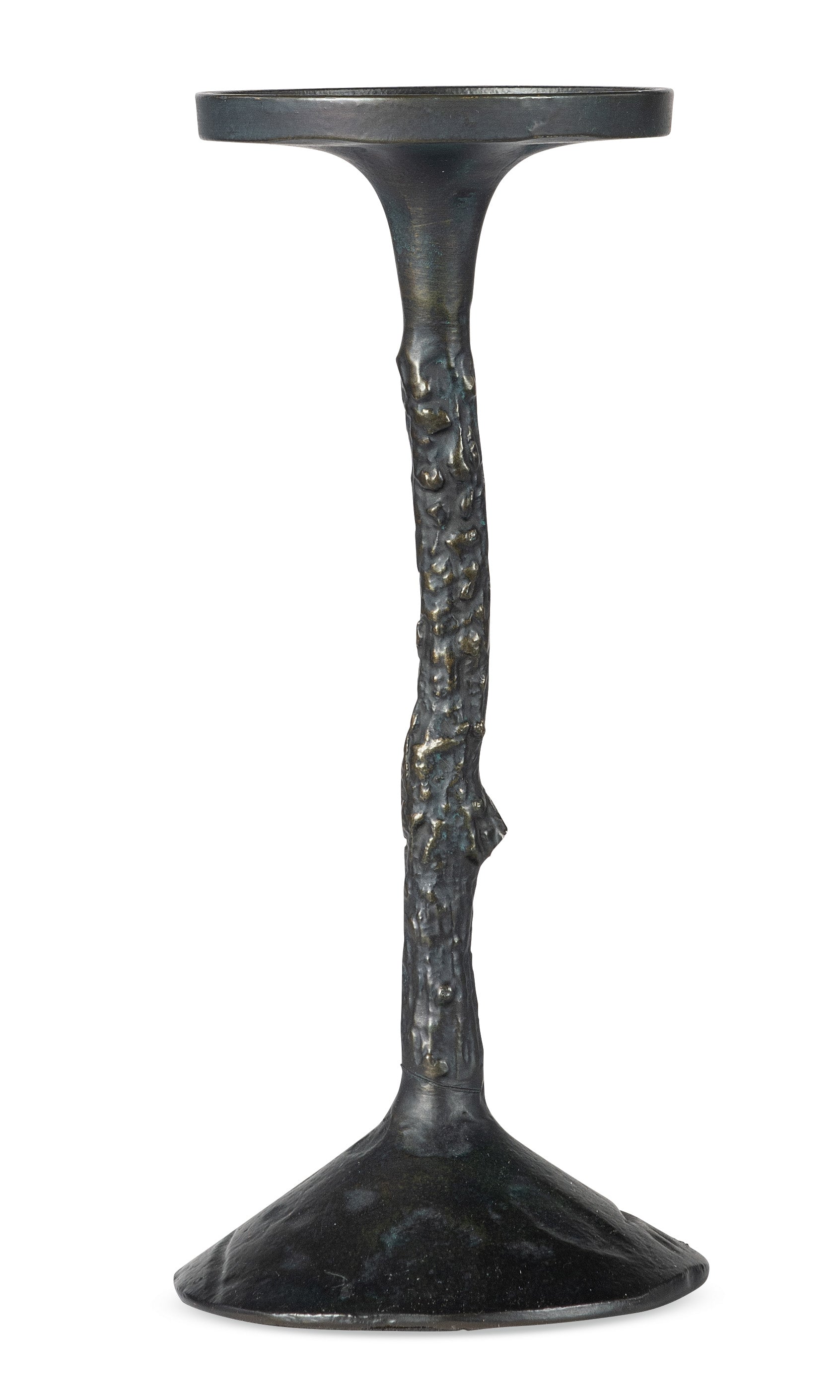 Pillar Candle Holder Blackened Gold - 11.5"H