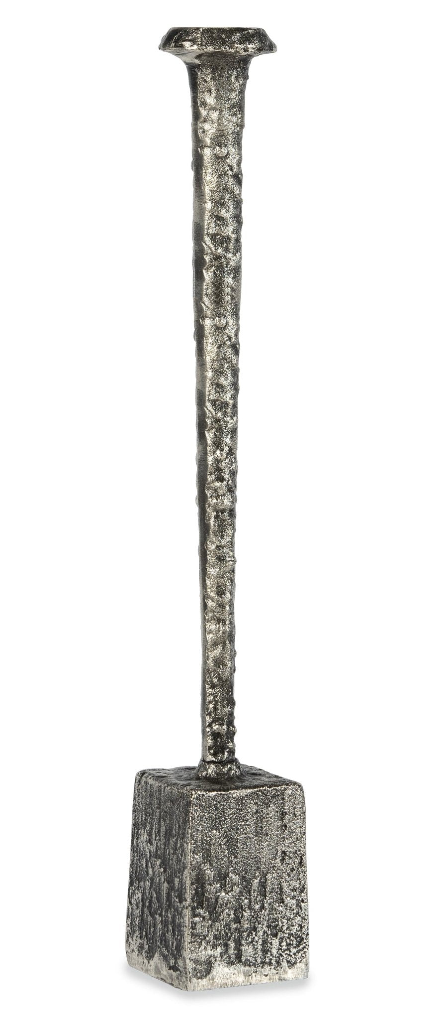 Antique Nickel Block Candleholder - Large - Central Designs