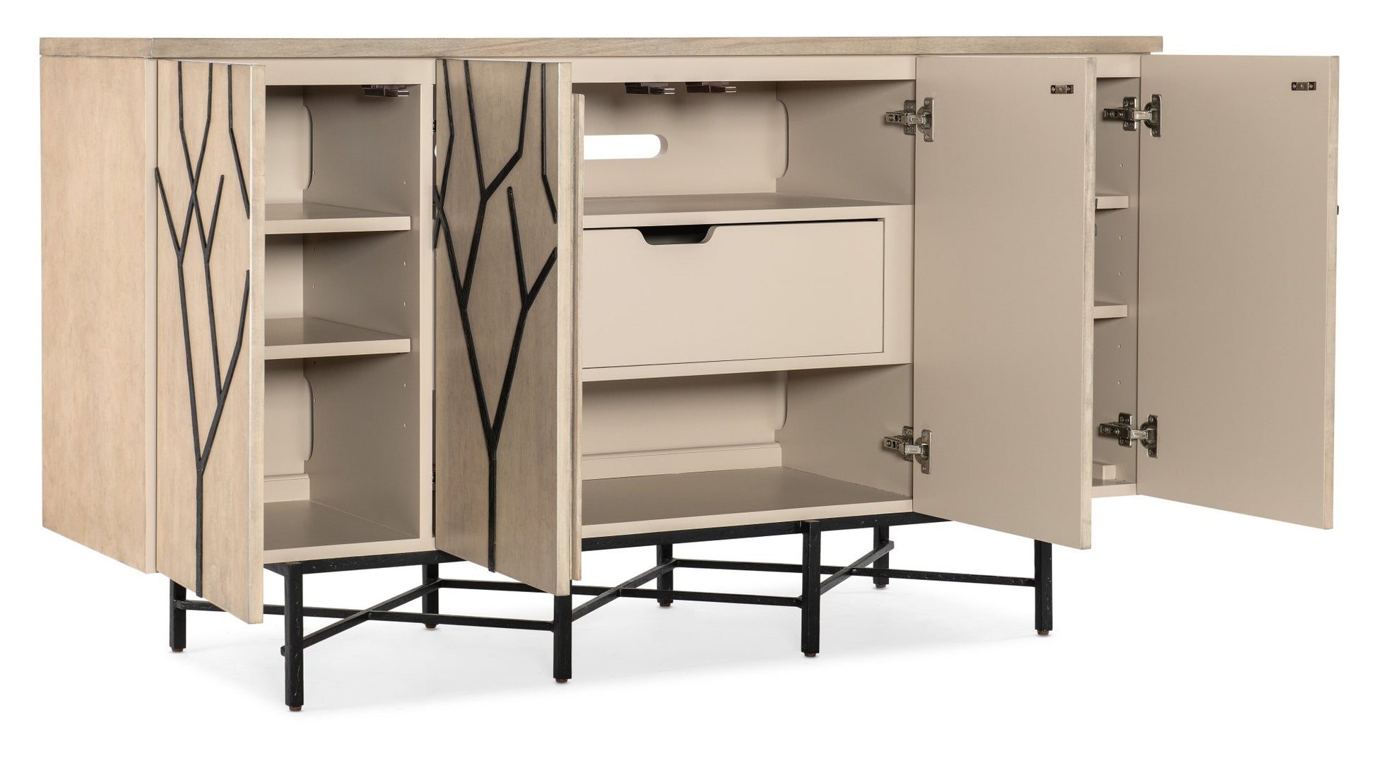 Melange Branched Four Door Entertainment Credenza - Central Designs