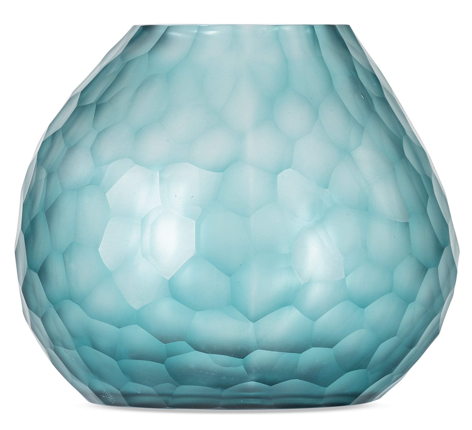 Somme Round Petrol Glass Vase