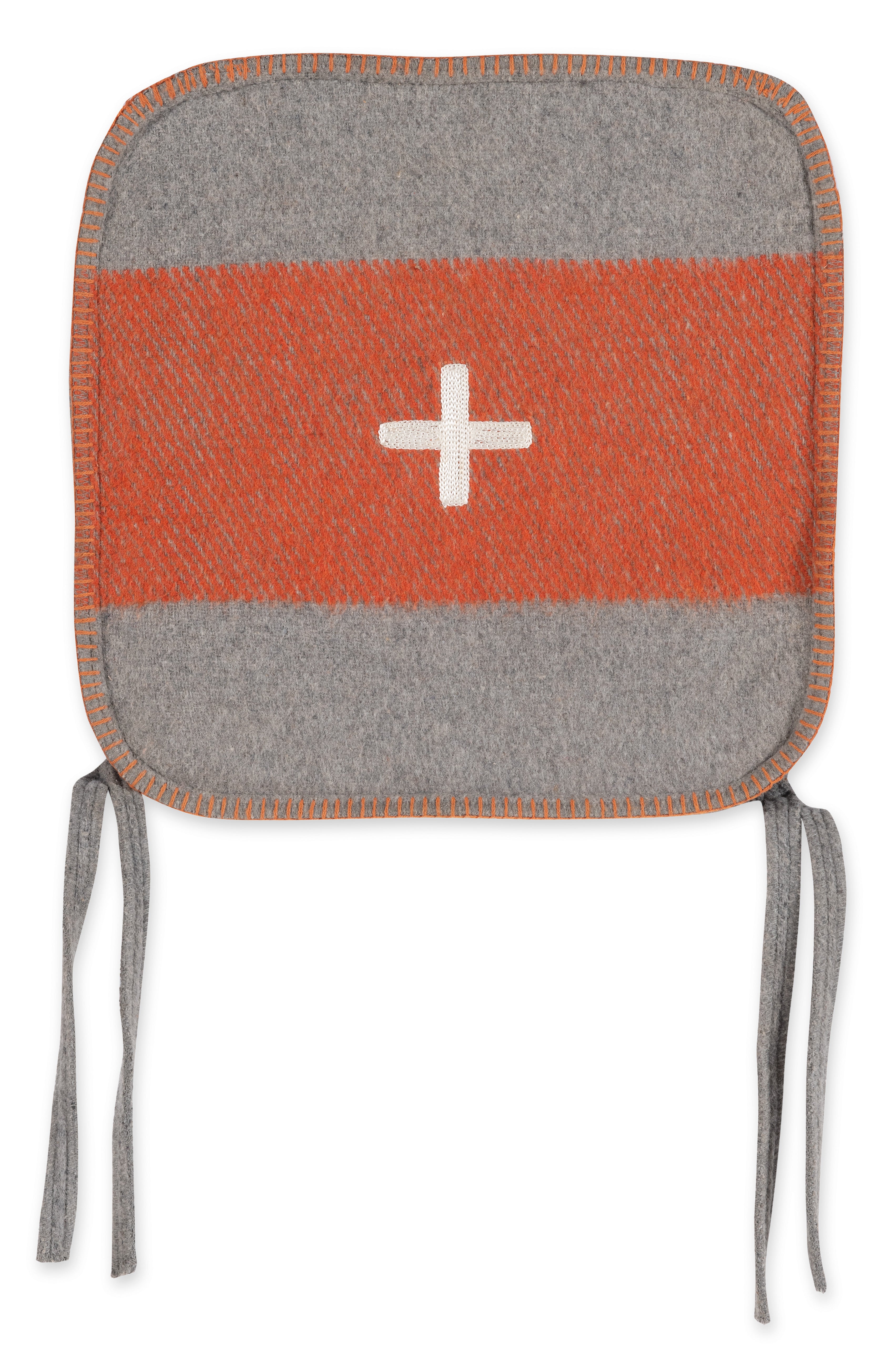 Swiss Army Chair Cushion 15x15 Grey/Orange