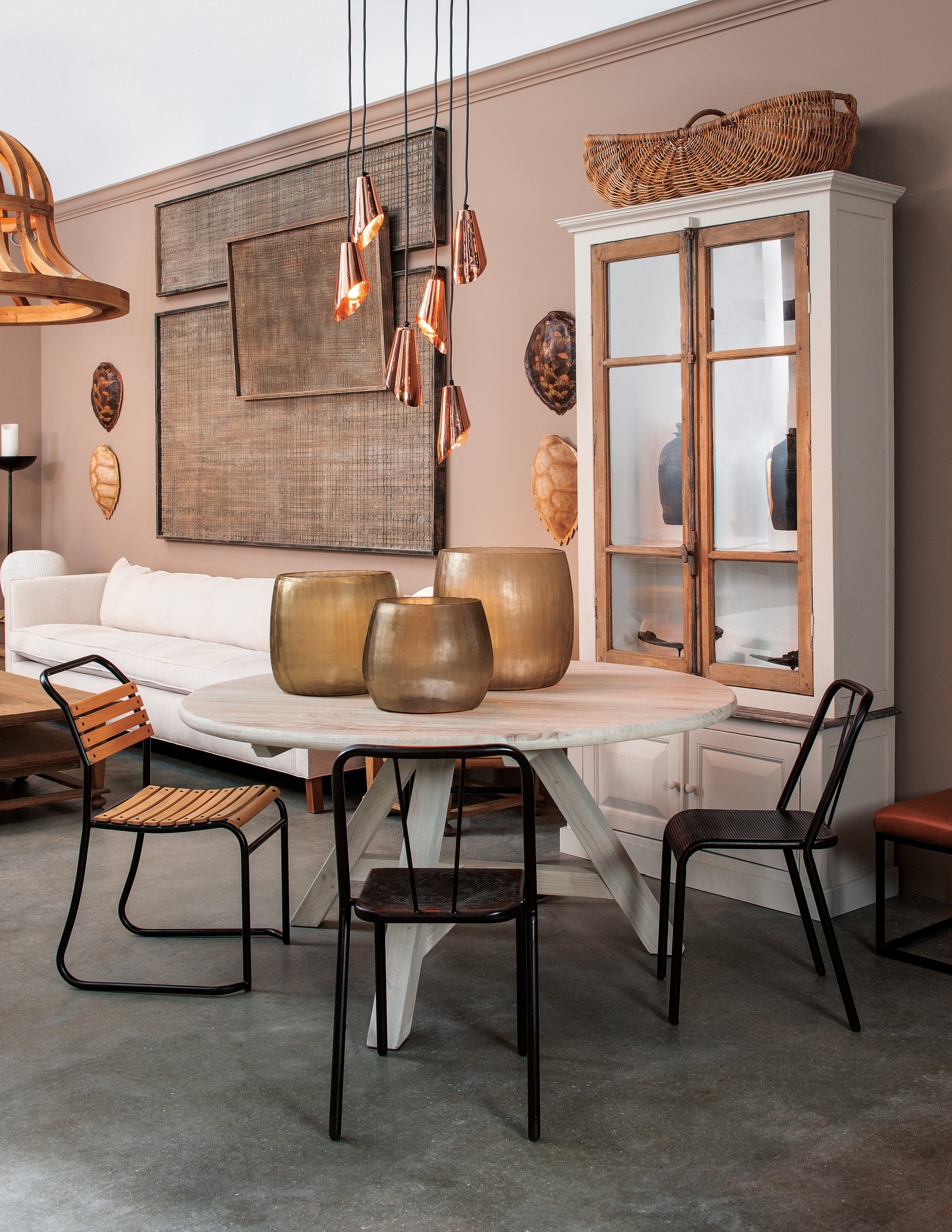Rose Gold Scoop Pendant Light
