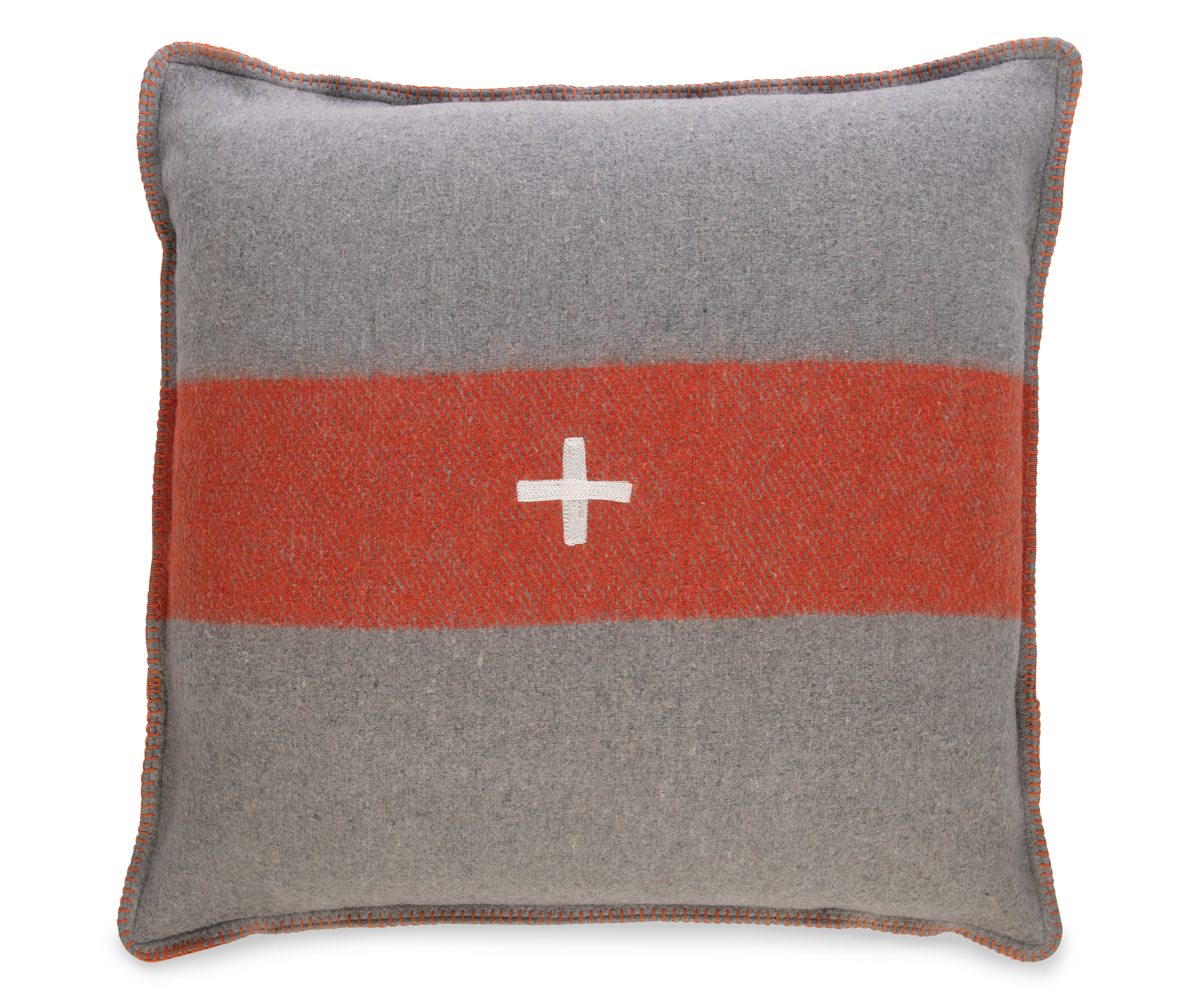 Swiss Army Pillow Cover 28x28 Grey/Orange