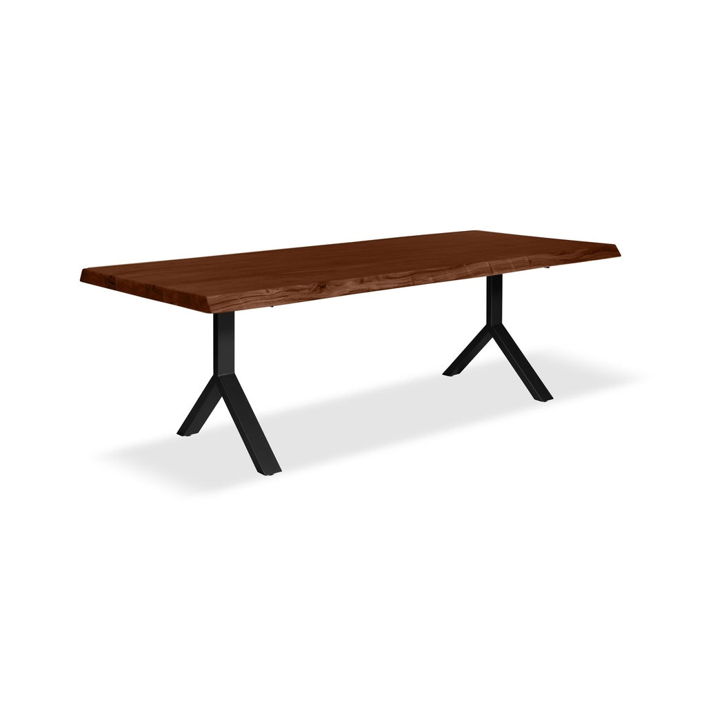 Brooks - Dining Table - Y Base - 40" x 116" - Americano Top - Black Base