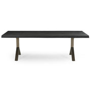 Brooks - Dining Table - Y Base - 40" x 79" - Ebonized Top - Brass Base