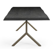 Brooks - Dining Table - Y Base - 40" x 116" - Ebonized Top - Brass Base