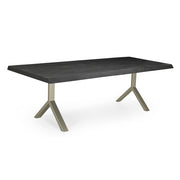 Brooks - Dining Table - Y Base - 40" x 79" - Ebonized Top - Pewter Base